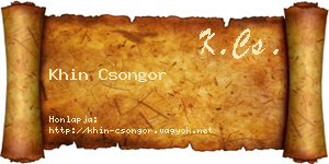 Khin Csongor névjegykártya